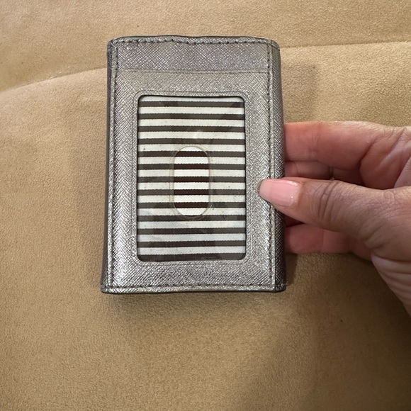 Henri Bendel Metallic Silver change purse wallet - Picture 3 of 11